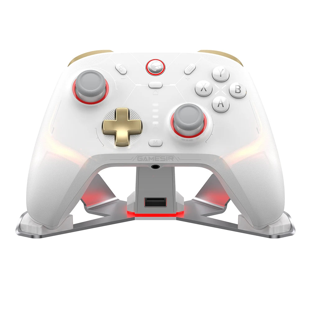 White and Gold Gaming Controller Set